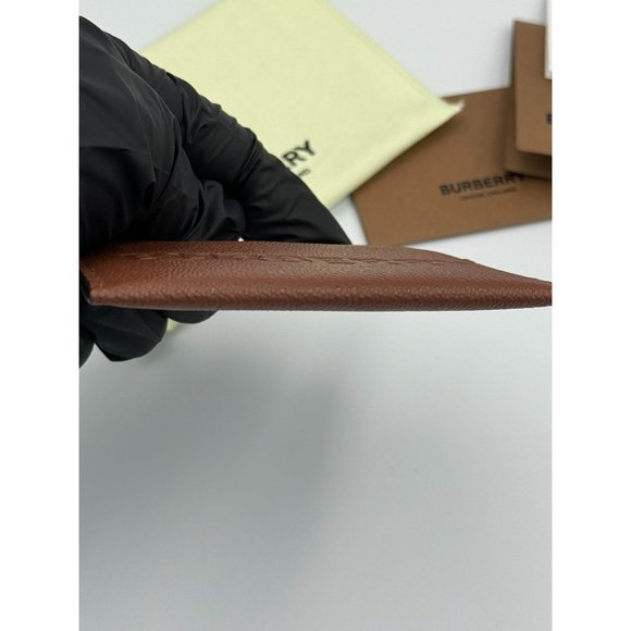 Burberry Sandon Card Case Wallet Embossed Logo Tan Leather - Picture 6 of 10